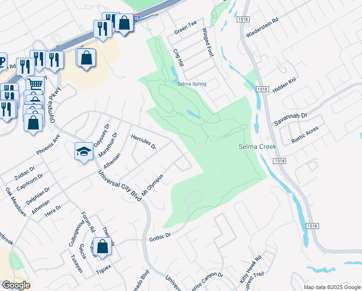 map of restaurants, bars, coffee shops, grocery stores, and more near 8803 Phoenix Avenue in Universal City