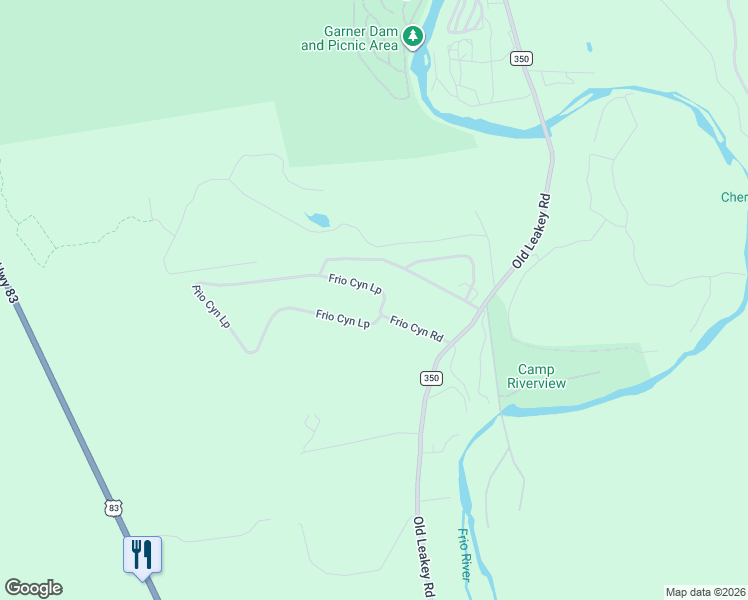 map of restaurants, bars, coffee shops, grocery stores, and more near 75 Frio Canyon Loop in Concan