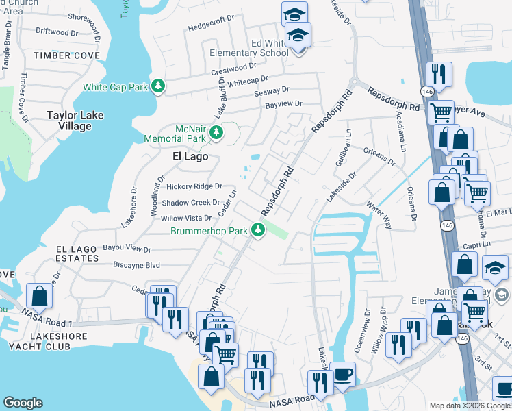 map of restaurants, bars, coffee shops, grocery stores, and more near 2816 Sand Dune Drive Private in Seabrook
