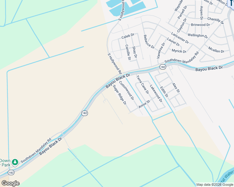 map of restaurants, bars, coffee shops, grocery stores, and more near 107 Sugar Ridge Drive in Houma