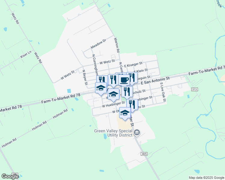 map of restaurants, bars, coffee shops, grocery stores, and more near in Marion