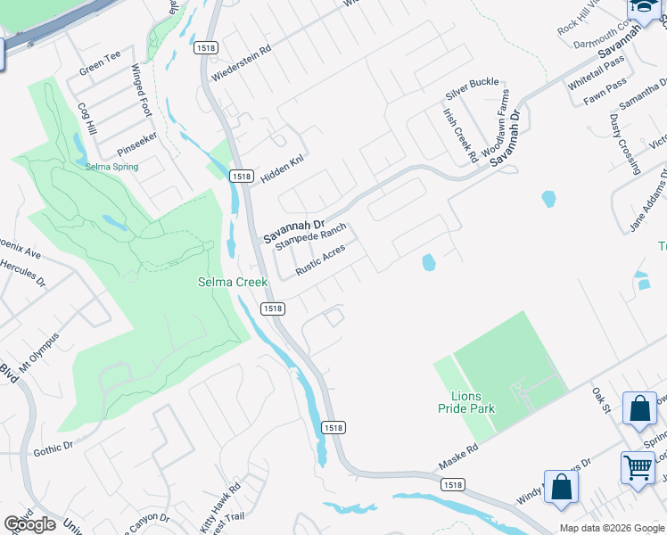 map of restaurants, bars, coffee shops, grocery stores, and more near 208 Rustic Acres in Selma