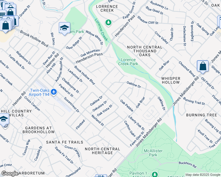 map of restaurants, bars, coffee shops, grocery stores, and more near 13706 Chittim Oak in San Antonio