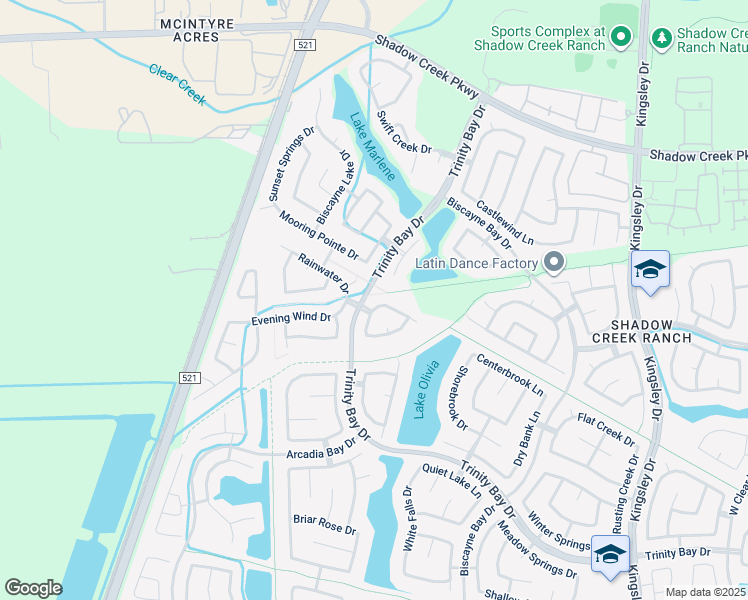 map of restaurants, bars, coffee shops, grocery stores, and more near 13412 Sunset Bay Lane in Pearland