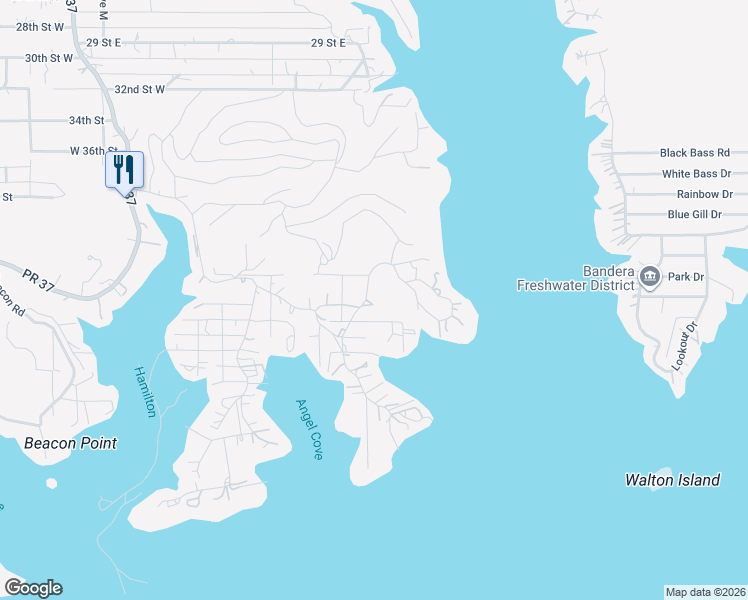 map of restaurants, bars, coffee shops, grocery stores, and more near 207 Mergele Road in Lakehills
