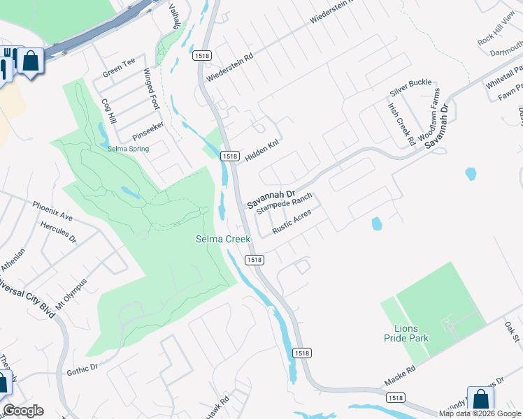 map of restaurants, bars, coffee shops, grocery stores, and more near 113 Stampede Ranch in Selma