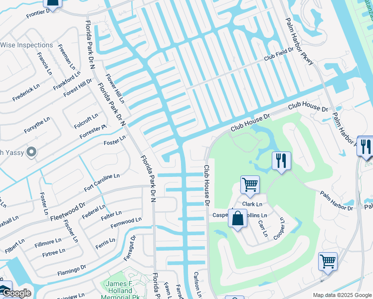 map of restaurants, bars, coffee shops, grocery stores, and more near 14 Floyd Court in Palm Coast