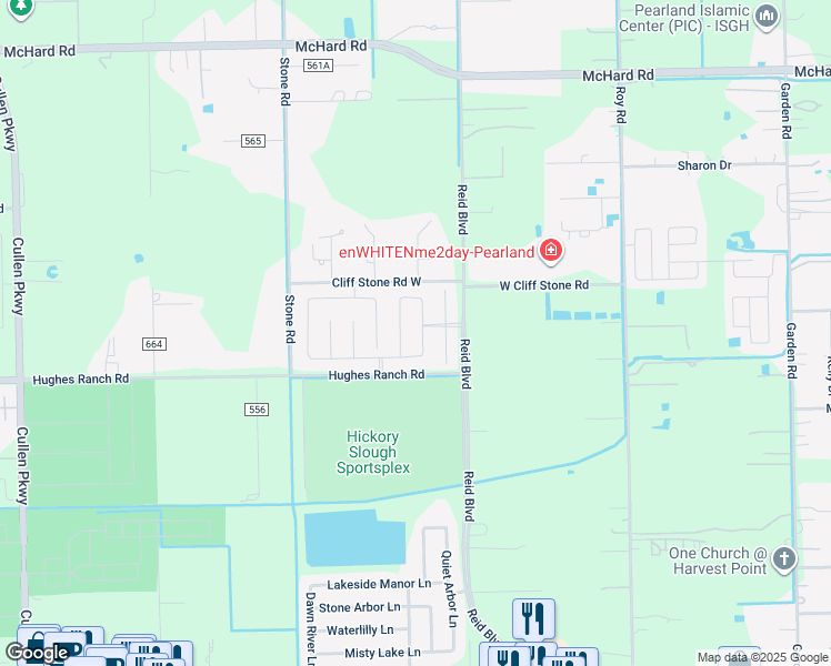 map of restaurants, bars, coffee shops, grocery stores, and more near 2013 Scissor Tail Road in Pearland