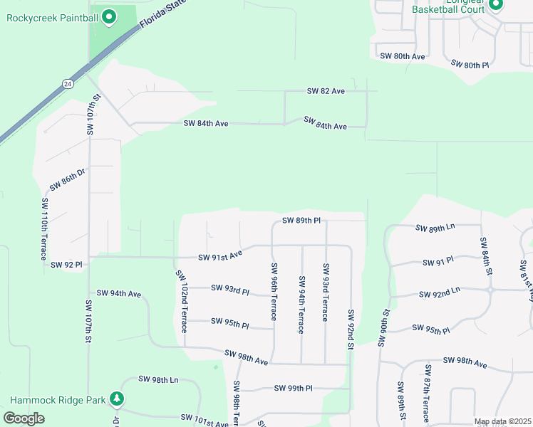 map of restaurants, bars, coffee shops, grocery stores, and more near 9528 Southwest 89th Place in Gainesville