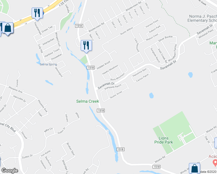 map of restaurants, bars, coffee shops, grocery stores, and more near 133 Stampede Ranch in Selma