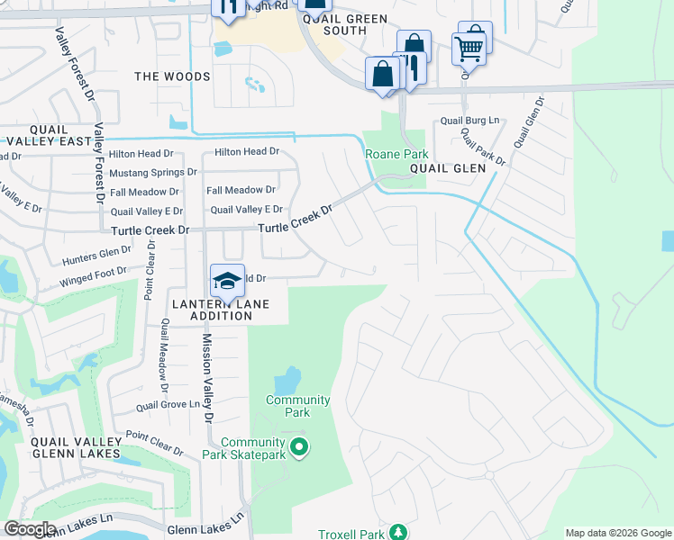 map of restaurants, bars, coffee shops, grocery stores, and more near 3302 Hilton Head Court in Missouri City