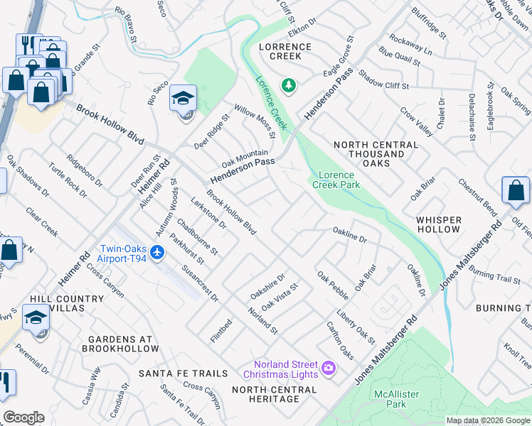 map of restaurants, bars, coffee shops, grocery stores, and more near 2023 Chittim Trail Drive in San Antonio