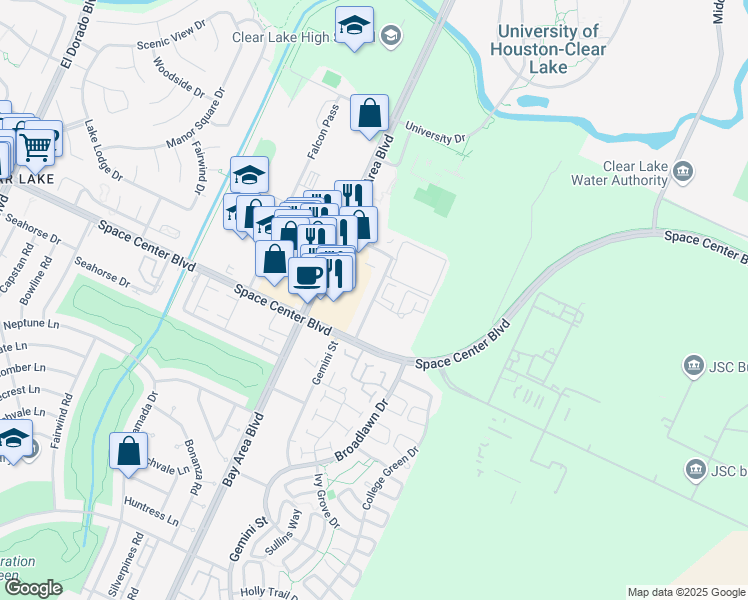 map of restaurants, bars, coffee shops, grocery stores, and more near 302 Cyberonics Boulevard in Houston