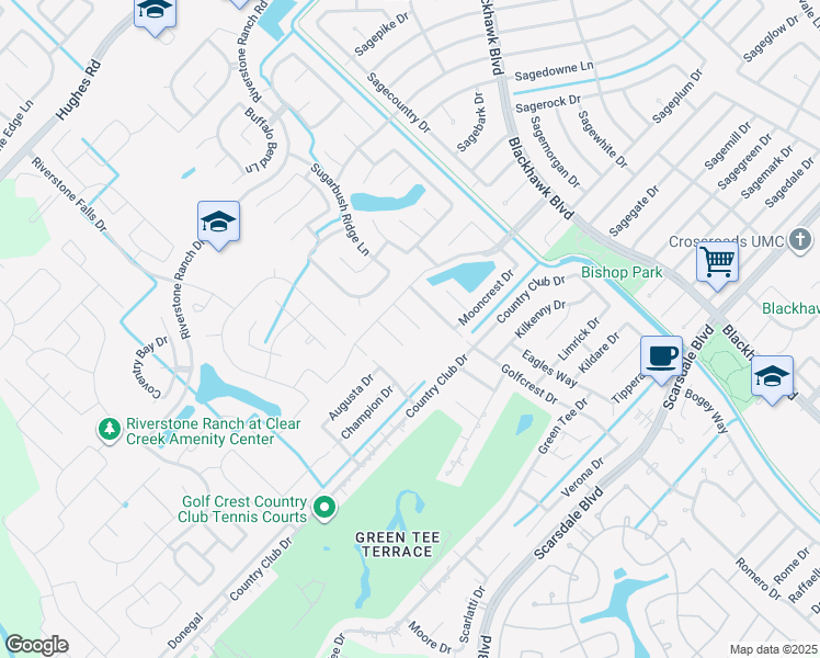 map of restaurants, bars, coffee shops, grocery stores, and more near 2501 Slice Right Circle in Houston