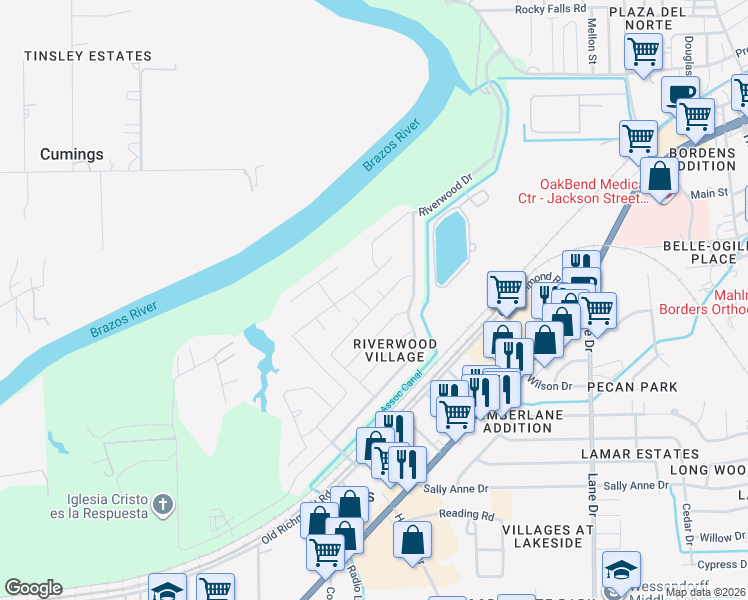 map of restaurants, bars, coffee shops, grocery stores, and more near 5110 Green Gate Trail in Booth