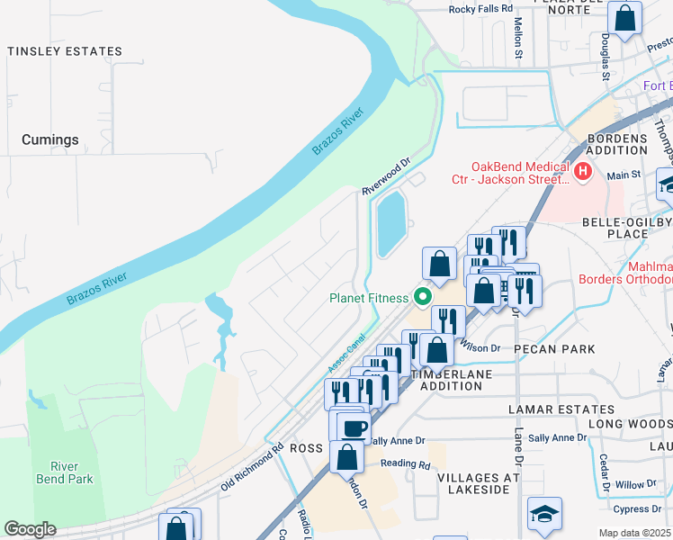 map of restaurants, bars, coffee shops, grocery stores, and more near 5106 Quebec Boulevard in Richmond