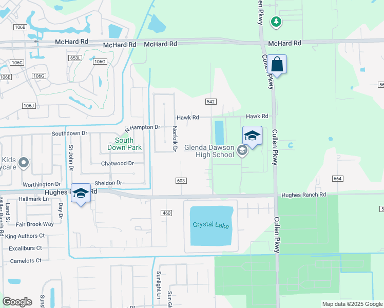 map of restaurants, bars, coffee shops, grocery stores, and more near 8925 Covington Estates Circle in Pearland