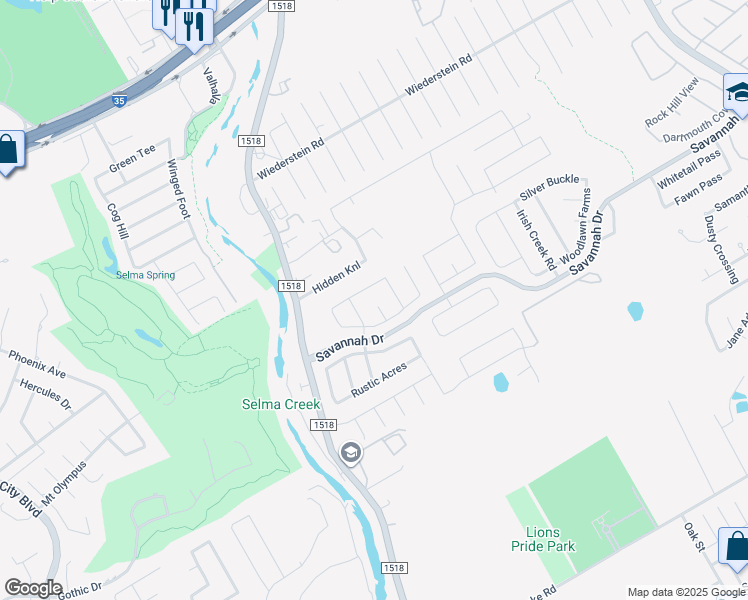 map of restaurants, bars, coffee shops, grocery stores, and more near 3620 Sharp Hill in Selma