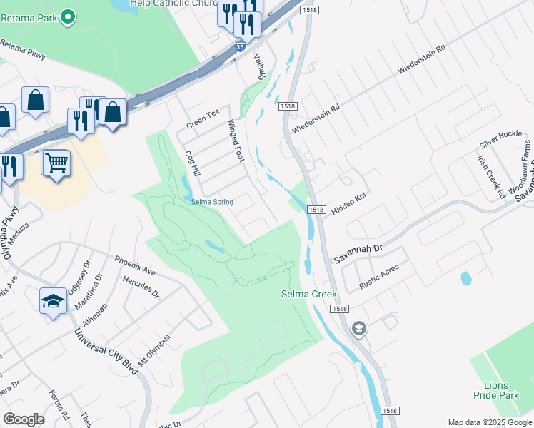map of restaurants, bars, coffee shops, grocery stores, and more near 9150 Laguna Hills in Selma
