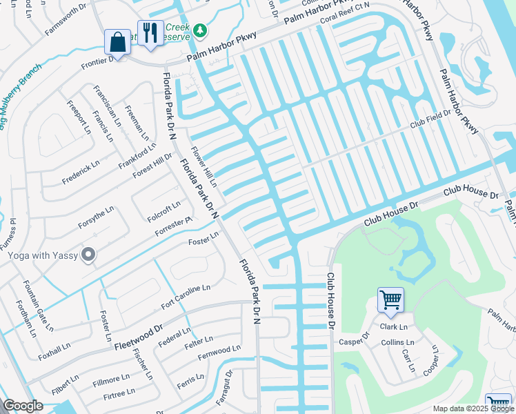 map of restaurants, bars, coffee shops, grocery stores, and more near 8 Fleming Court in Palm Coast
