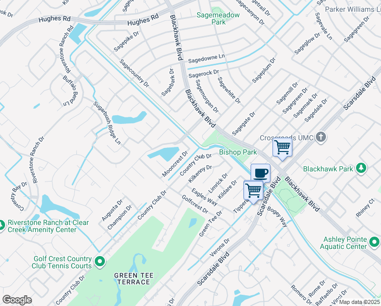 map of restaurants, bars, coffee shops, grocery stores, and more near 2503 Hook Left Drive in Houston