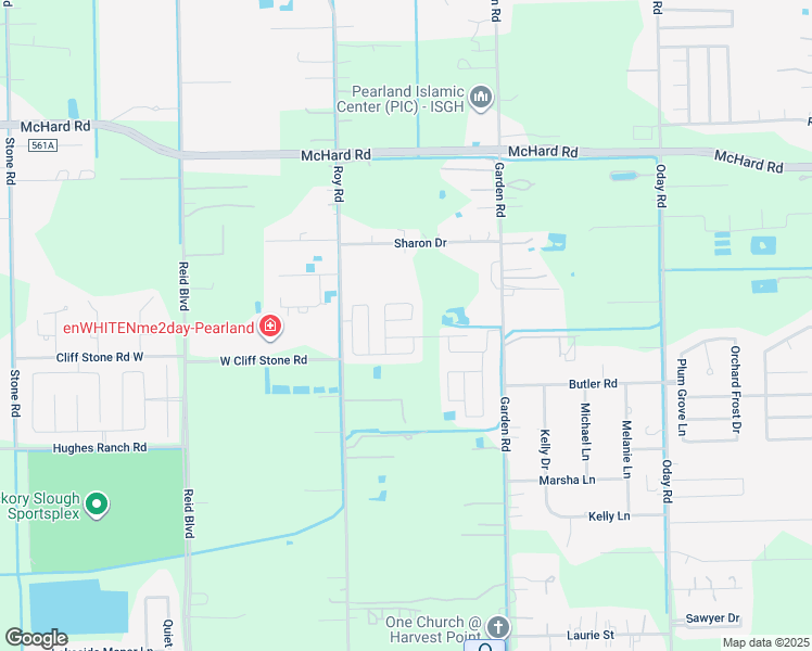 map of restaurants, bars, coffee shops, grocery stores, and more near 1938 Garden Road in Pearland