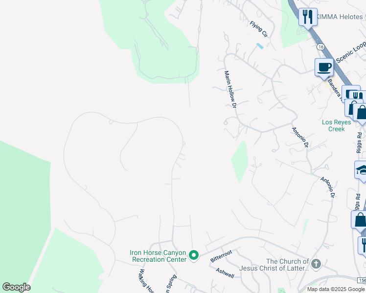 map of restaurants, bars, coffee shops, grocery stores, and more near 14233 Iron Horse Way in Helotes