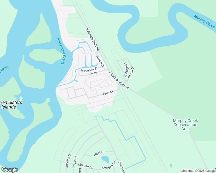 map of restaurants, bars, coffee shops, grocery stores, and more near 112 Tyler Street in Satsuma
