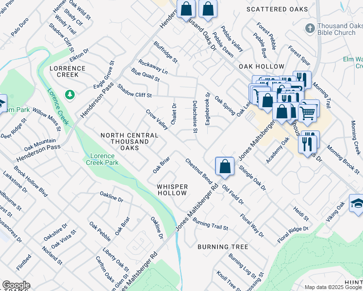 map of restaurants, bars, coffee shops, grocery stores, and more near 2618 Crow Valley in San Antonio