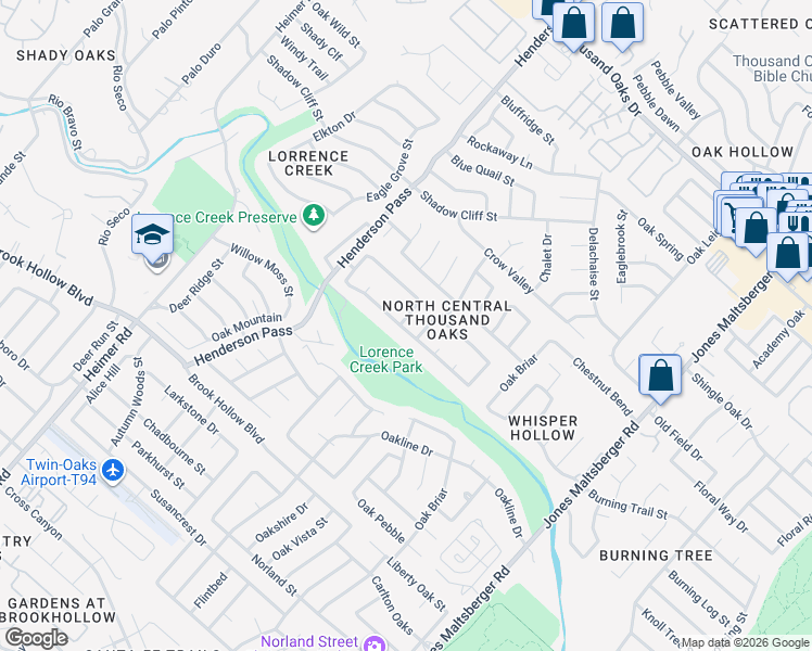 map of restaurants, bars, coffee shops, grocery stores, and more near 14918 Moss Stone in San Antonio