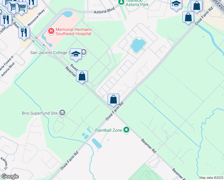 map of restaurants, bars, coffee shops, grocery stores, and more near 11903 Ruby Summers Road in Houston