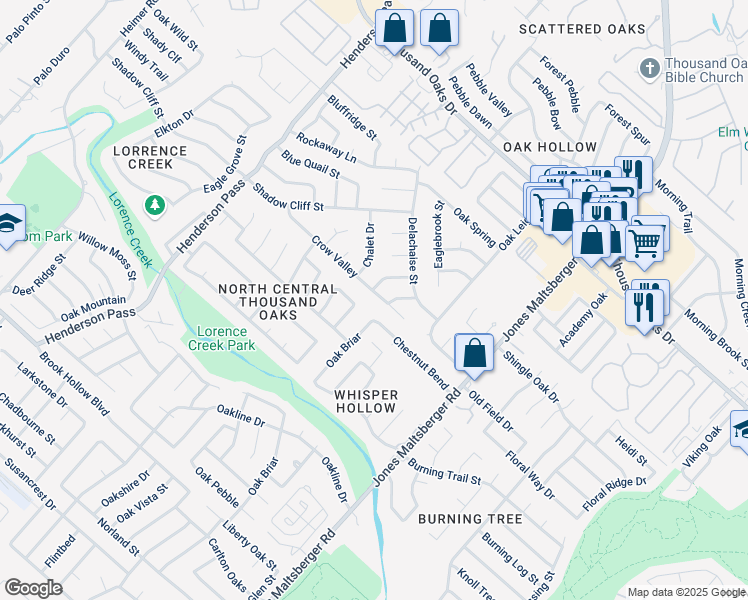 map of restaurants, bars, coffee shops, grocery stores, and more near 2618 Crow Valley in San Antonio