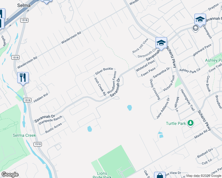 map of restaurants, bars, coffee shops, grocery stores, and more near 3508 Woodlawn Farms in Selma