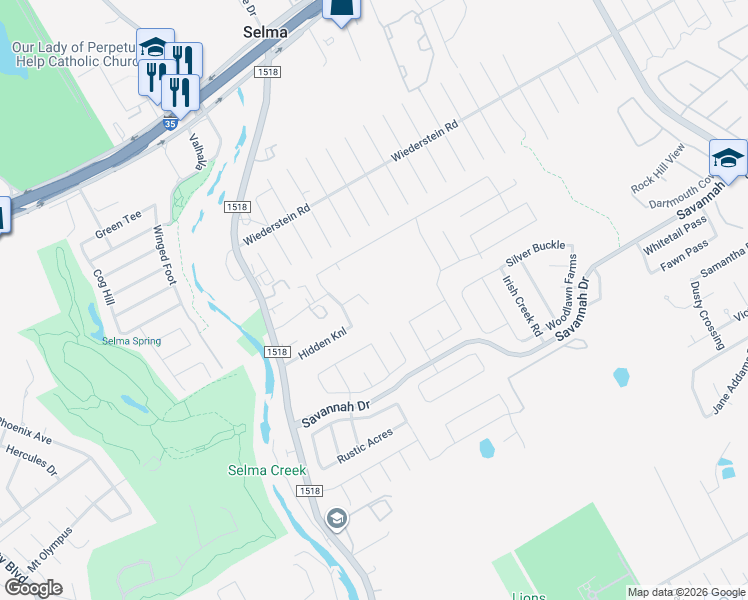 map of restaurants, bars, coffee shops, grocery stores, and more near 3710 Acorn Place in Selma