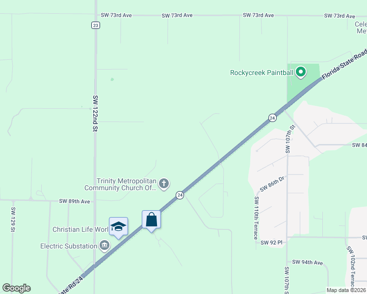 map of restaurants, bars, coffee shops, grocery stores, and more near 11440 Southwest Archer Road in Gainesville