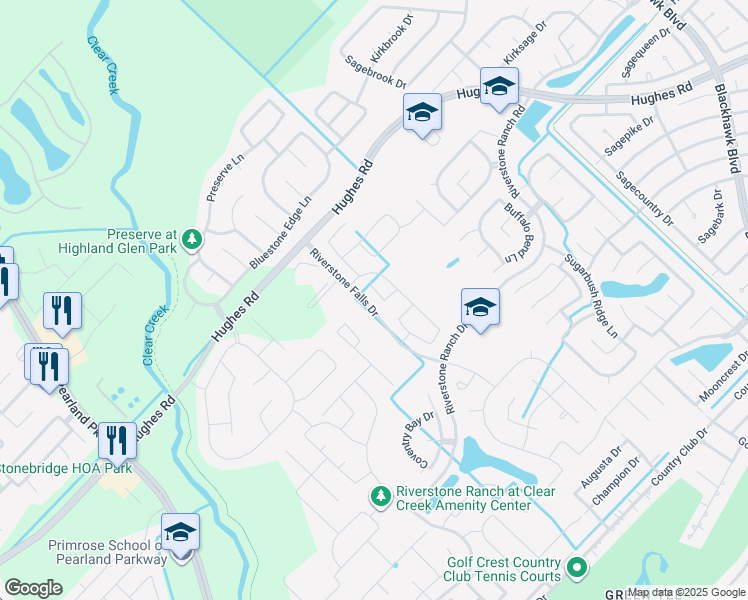 map of restaurants, bars, coffee shops, grocery stores, and more near 2628 Bellwick Canyon Court in Houston