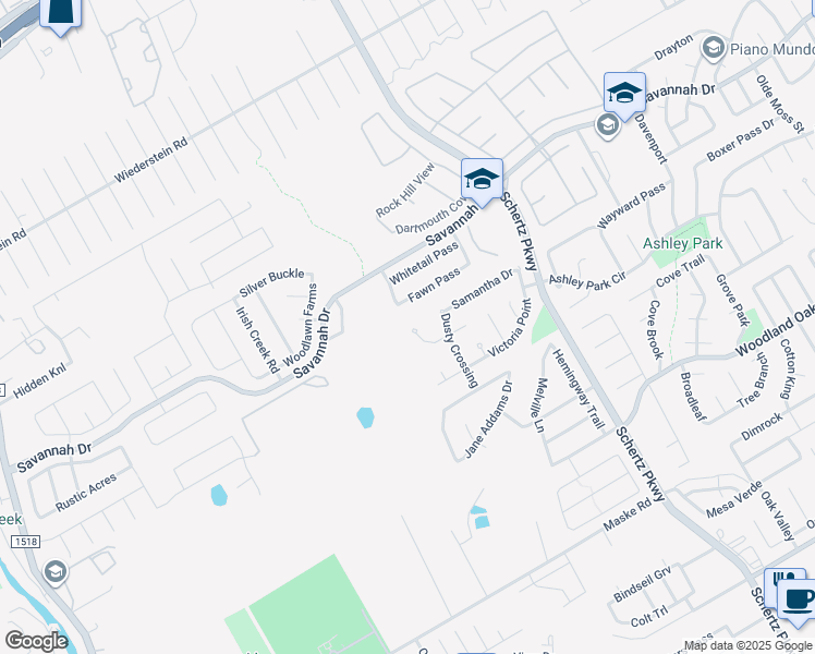 map of restaurants, bars, coffee shops, grocery stores, and more near 103 Newrock Creek in Schertz