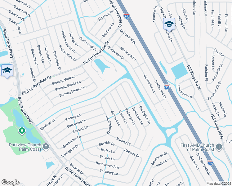 map of restaurants, bars, coffee shops, grocery stores, and more near 4 Ballenger Ln in Palm Coast