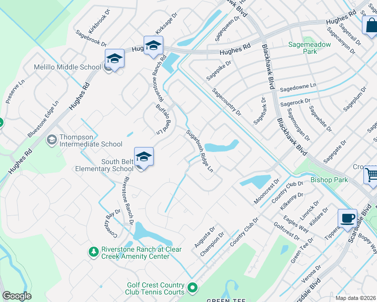 map of restaurants, bars, coffee shops, grocery stores, and more near 9326 Colt Canyon Lane in Houston