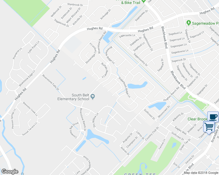 map of restaurants, bars, coffee shops, grocery stores, and more near 9227 Comanche Peak Lane in Houston