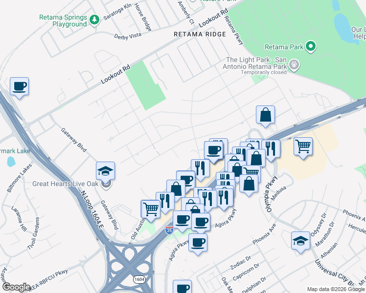 map of restaurants, bars, coffee shops, grocery stores, and more near 15063 Chippewa Boulevard in Selma