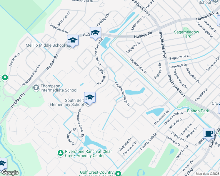 map of restaurants, bars, coffee shops, grocery stores, and more near 9318 Arrowhead Trace Lane in Houston