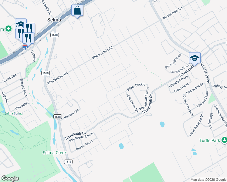 map of restaurants, bars, coffee shops, grocery stores, and more near 3715 Painted Tracks in Selma