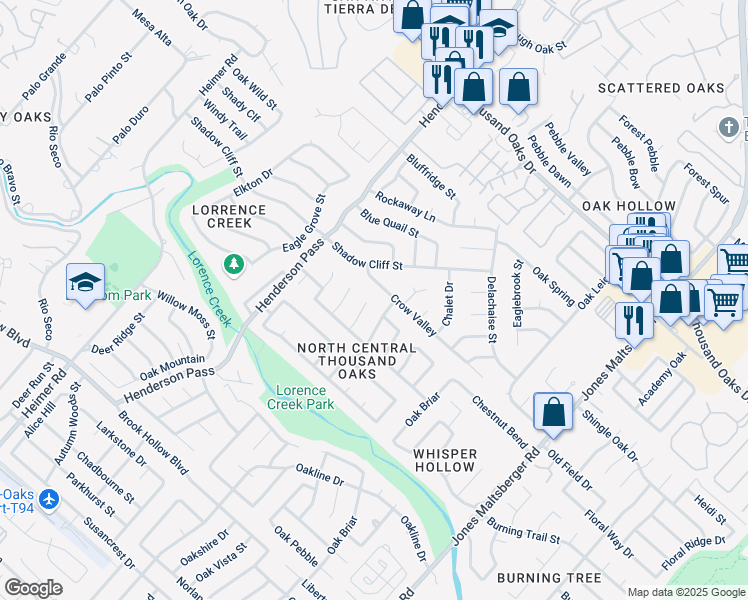 map of restaurants, bars, coffee shops, grocery stores, and more near 2431 Crow Valley in San Antonio