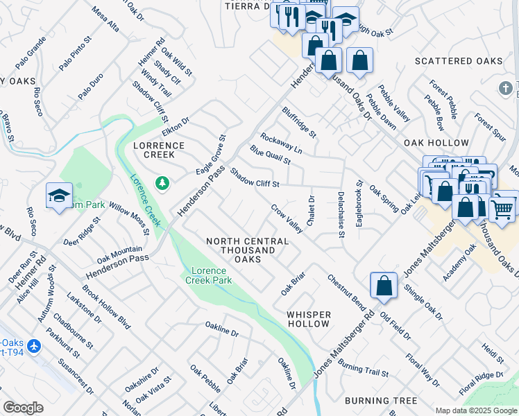 map of restaurants, bars, coffee shops, grocery stores, and more near 2431 Crow Valley in San Antonio