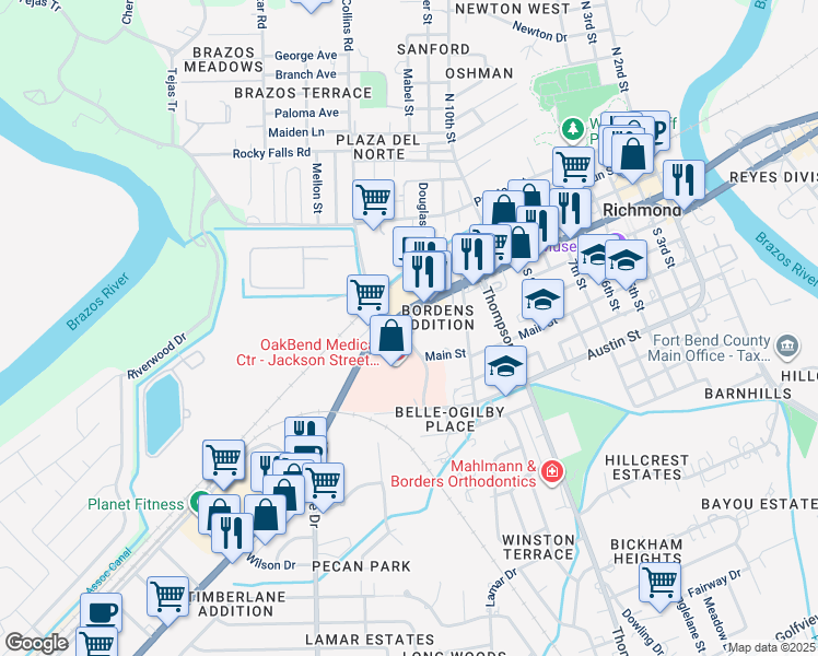 map of restaurants, bars, coffee shops, grocery stores, and more near 1600 Jackson St in Richmond