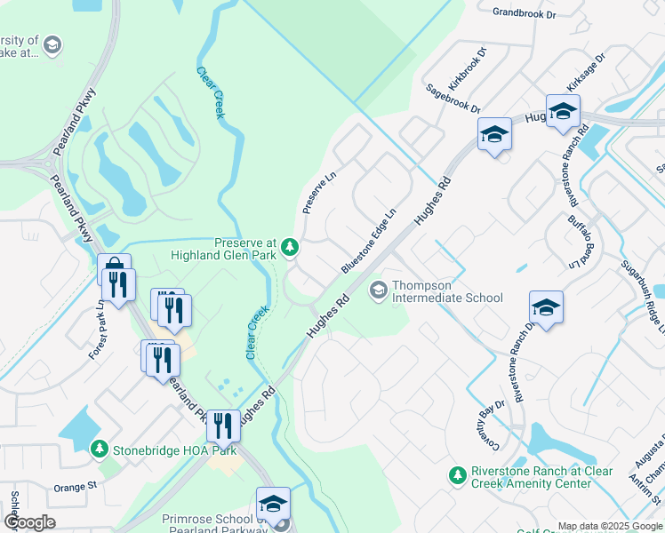 map of restaurants, bars, coffee shops, grocery stores, and more near 2806 Spencer Court in Houston