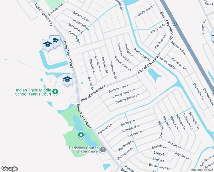 map of restaurants, bars, coffee shops, grocery stores, and more near Bird of Paradise in Palm Coast
