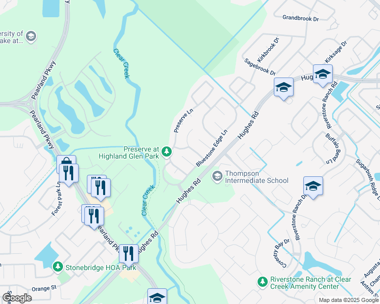 map of restaurants, bars, coffee shops, grocery stores, and more near 2806 Spencer Court in Houston