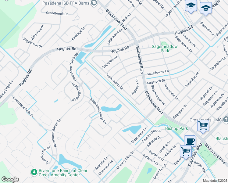 map of restaurants, bars, coffee shops, grocery stores, and more near 11234 Sagecountry Drive in Houston